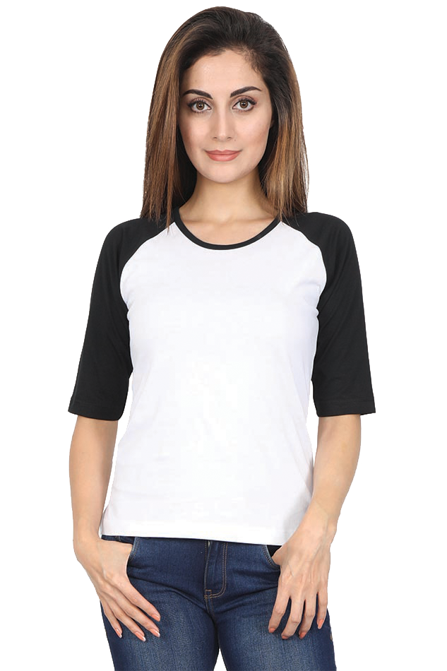 Female Raglan Full Sleeve Black White