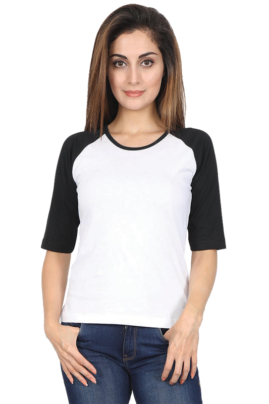 Female Raglan Full Sleeve Black White