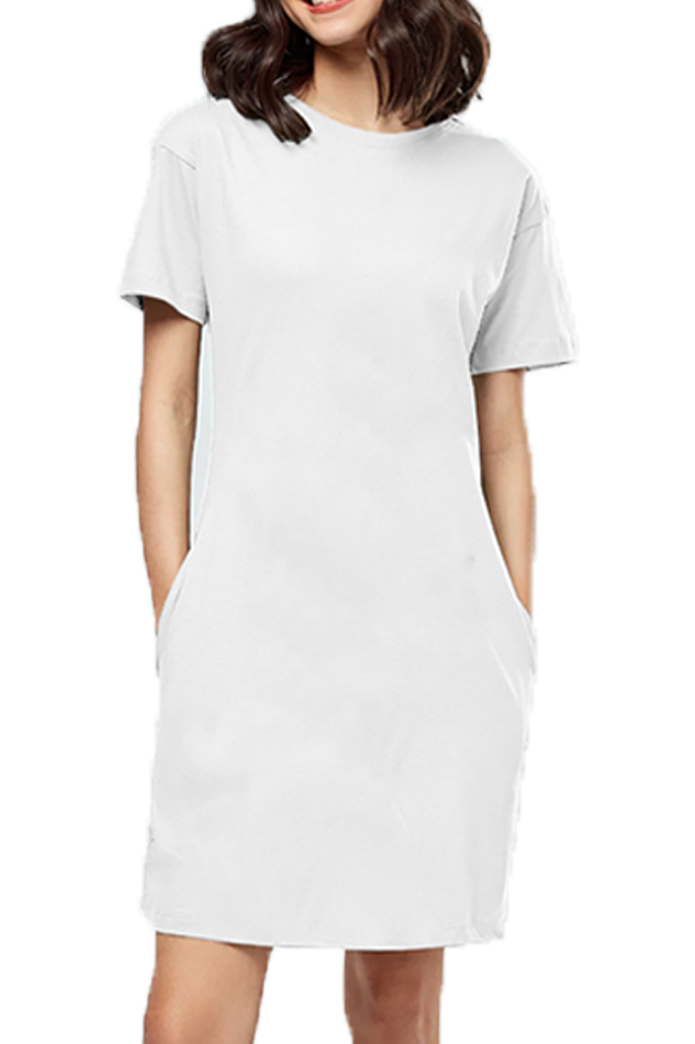 Female T-Shirt Dress White-P