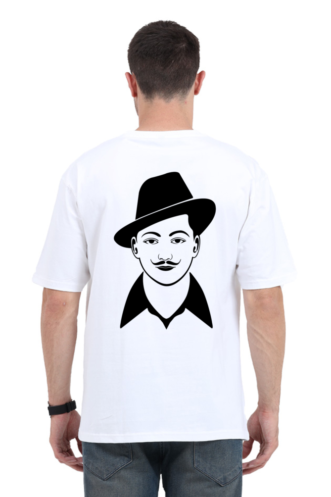 Unisex Oversized Classic T-Shirt White_Bhagat Singh