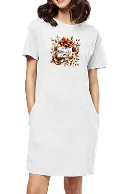 Female T-Shirt Dress White-UYB