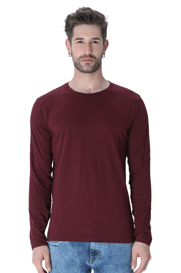 Male Round Neck Full Sleeve Maroon