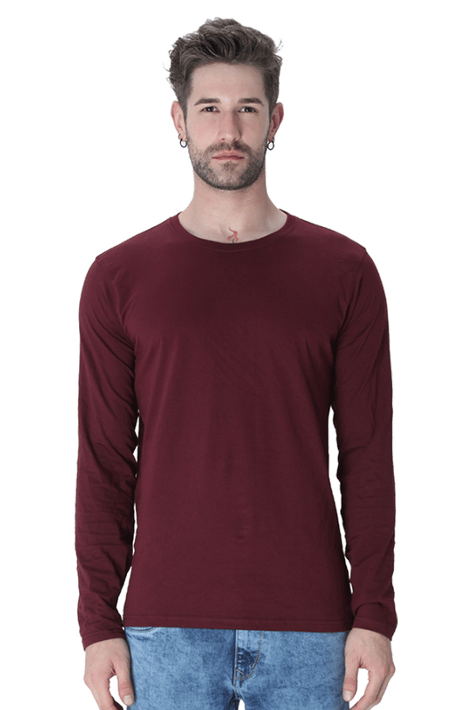 Male Round Neck Full Sleeve Maroon