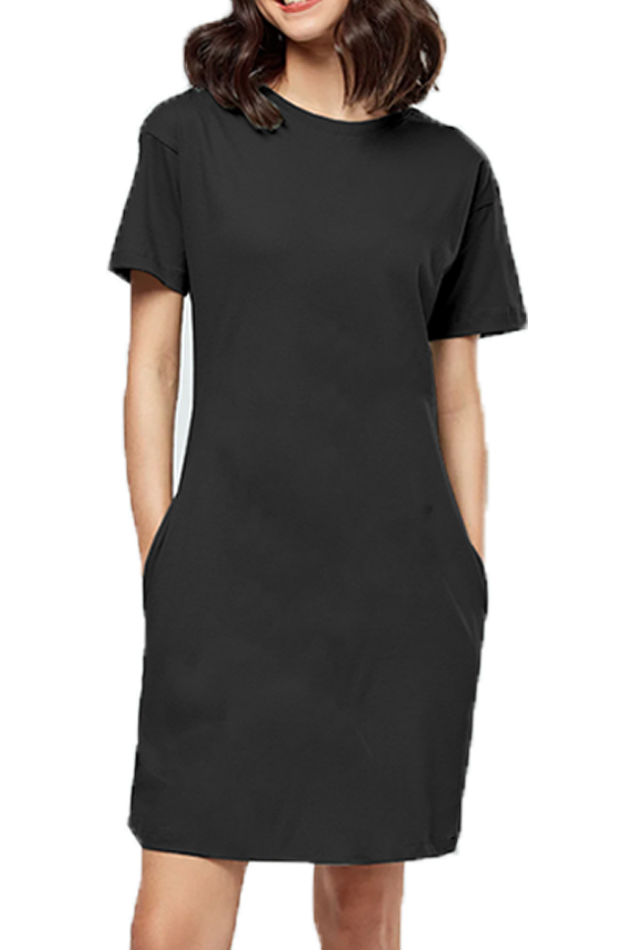 Female T-Shirt Dress Black-P