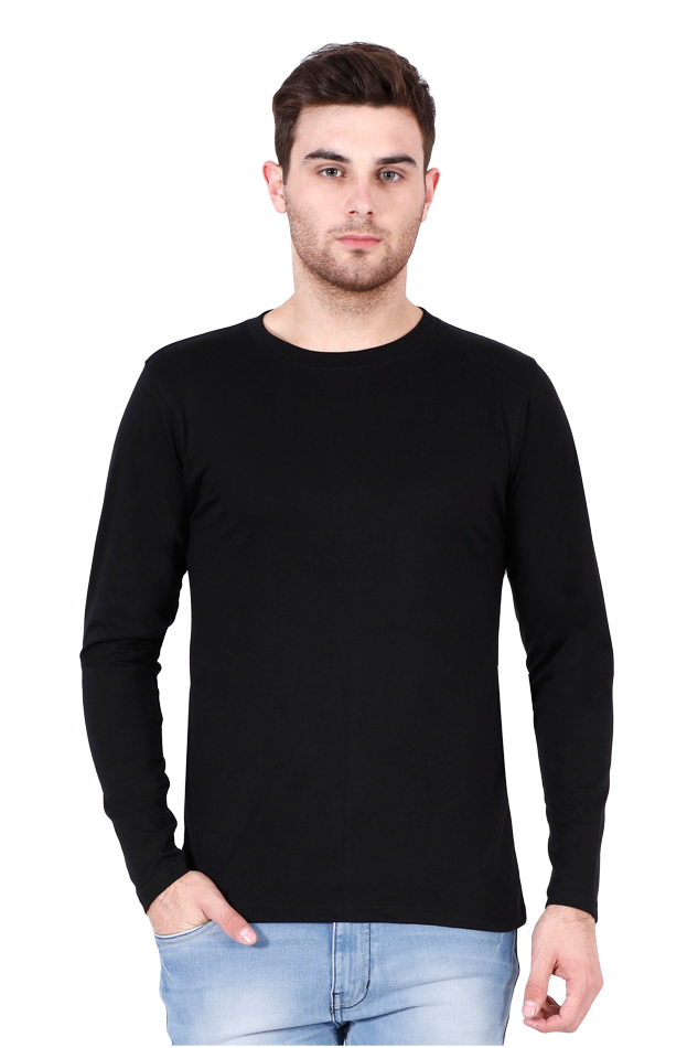 Male Round Neck Full Sleeve Black