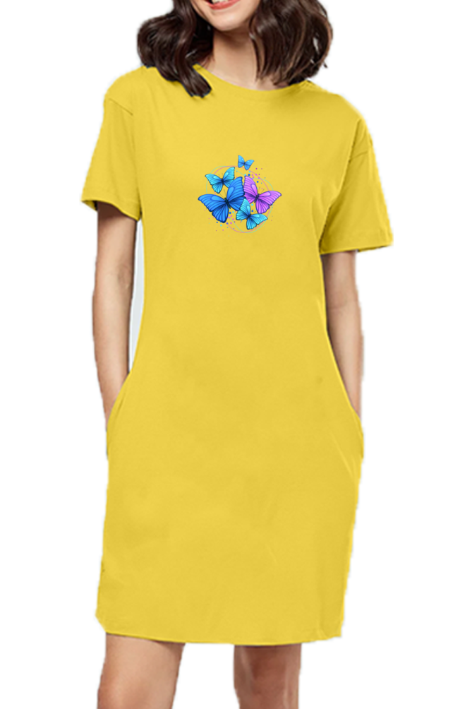 Female T-Shirt Dress Golden Yellow-2A