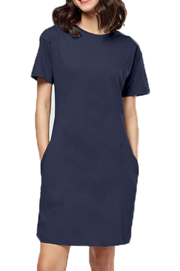 Female T-Shirt Dress Navy Blue-P