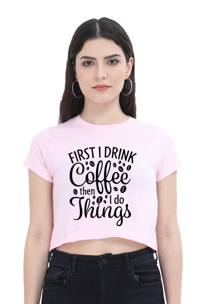 Female Crop Top Light Baby Pink -Coffee