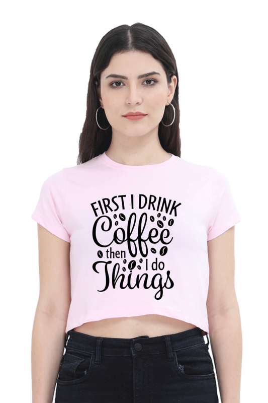 Female Crop Top Light Baby Pink -Coffee