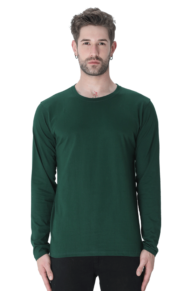 Male Round Neck Full Sleeve Bottle Green