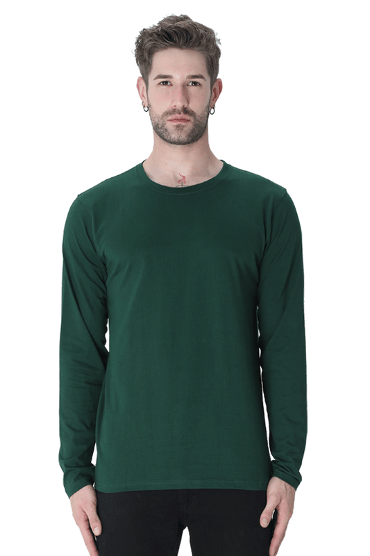 Male Round Neck Full Sleeve Bottle Green